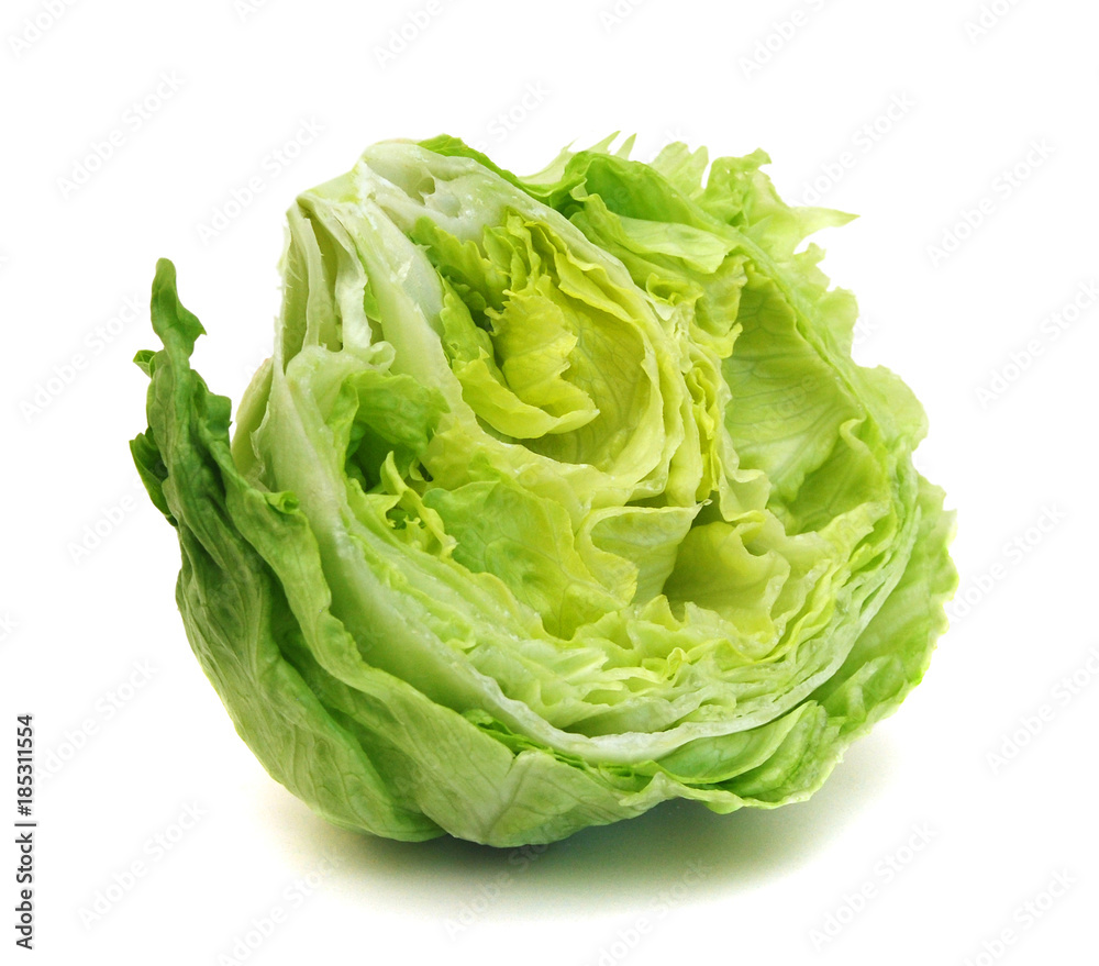 Fresh iceberg salad isolated on white Fresh iceberg salad isolated on white