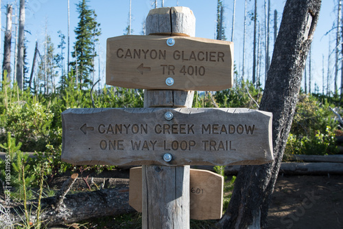 Canyon Creek Meadow Trail Sign photo