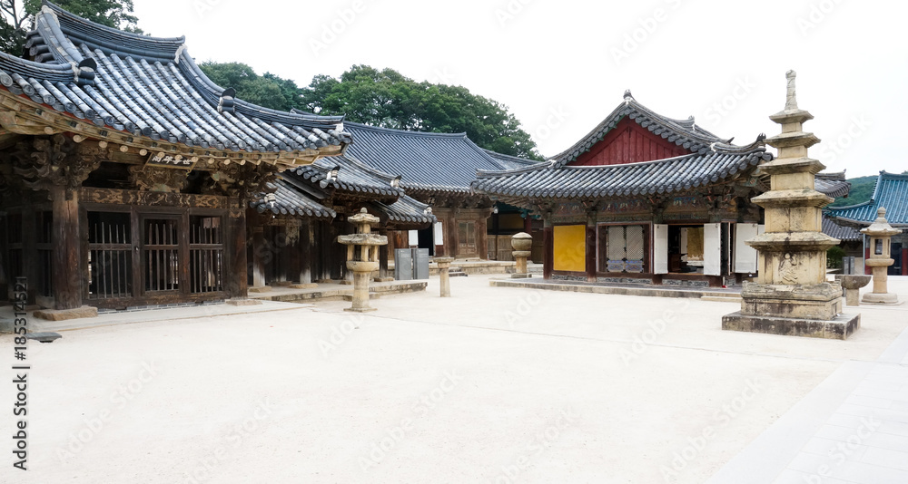 Tongdosa temple in South Korea perspective view