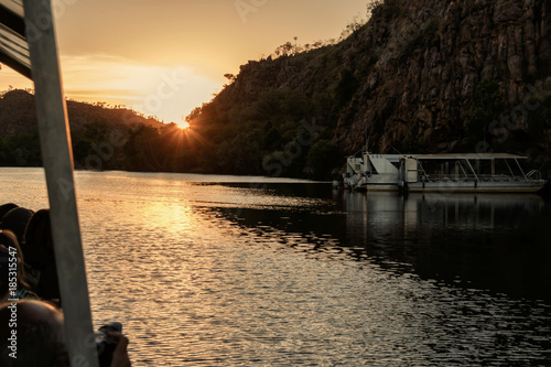 River Cruise to watch sunrise at Katherine Gorge, Nitmiluk, Northern Territory, Australia photo