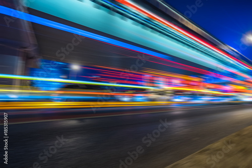 light trails in the downtown district, china. © hallojulie