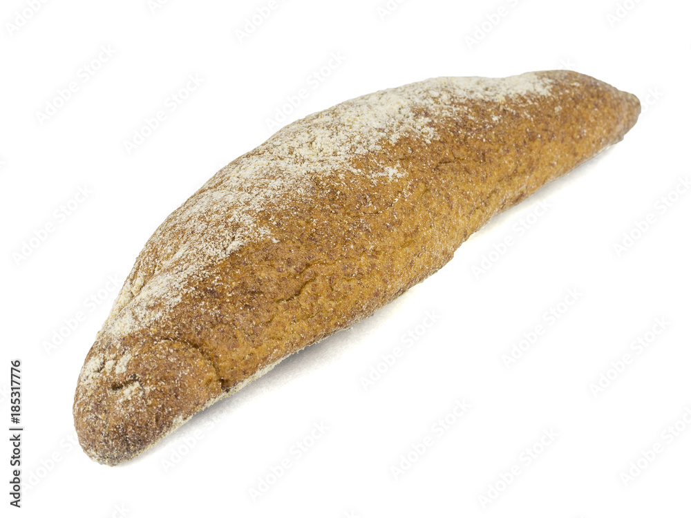 Freshly made baguette from wheat flour isolated on white background. Freshly made baguette from wheat flour isolated on white background.