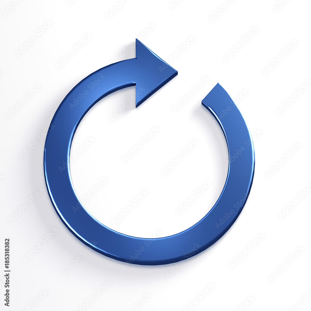 Circular Arrow. Redo, Cycle, Restart, Loop Concepts. 3D Blue Render Illustration Circular Arrow. Redo, Cycle, Restart, Loop Concepts. 3D Blue Render Illustration