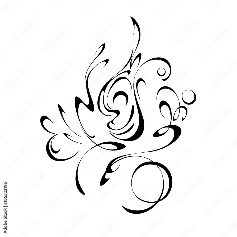 ornament 197. abstract pattern in black lines on a white background ornament 197. abstract pattern in black lines on a white background