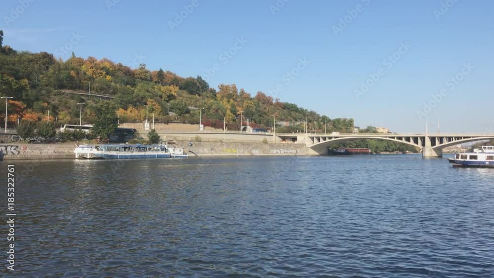 Boat Cruising on Vltava river in Prague