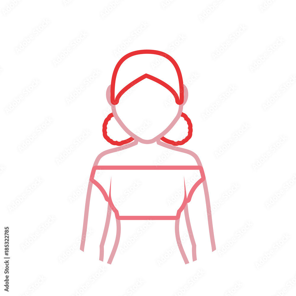 woman with two buns hairstyle vector illustration woman with two buns hairstyle vector illustration
