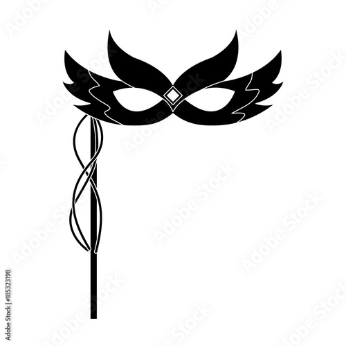 mask decorated carnival accessory icon image vector illustration design  black and