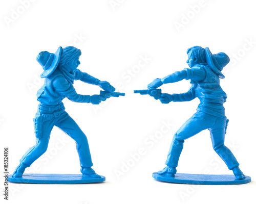 Cowboy figure model toy / Isolated white