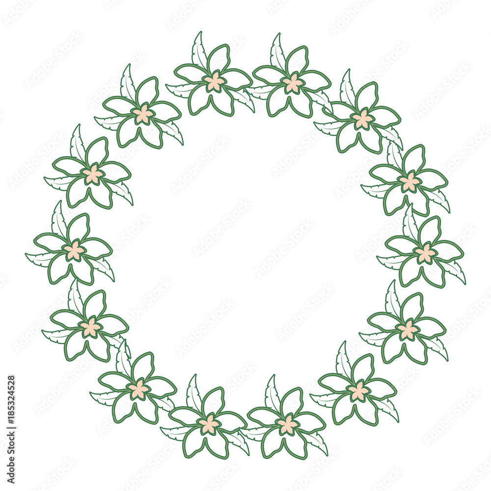 frame with flowers  vector illustration