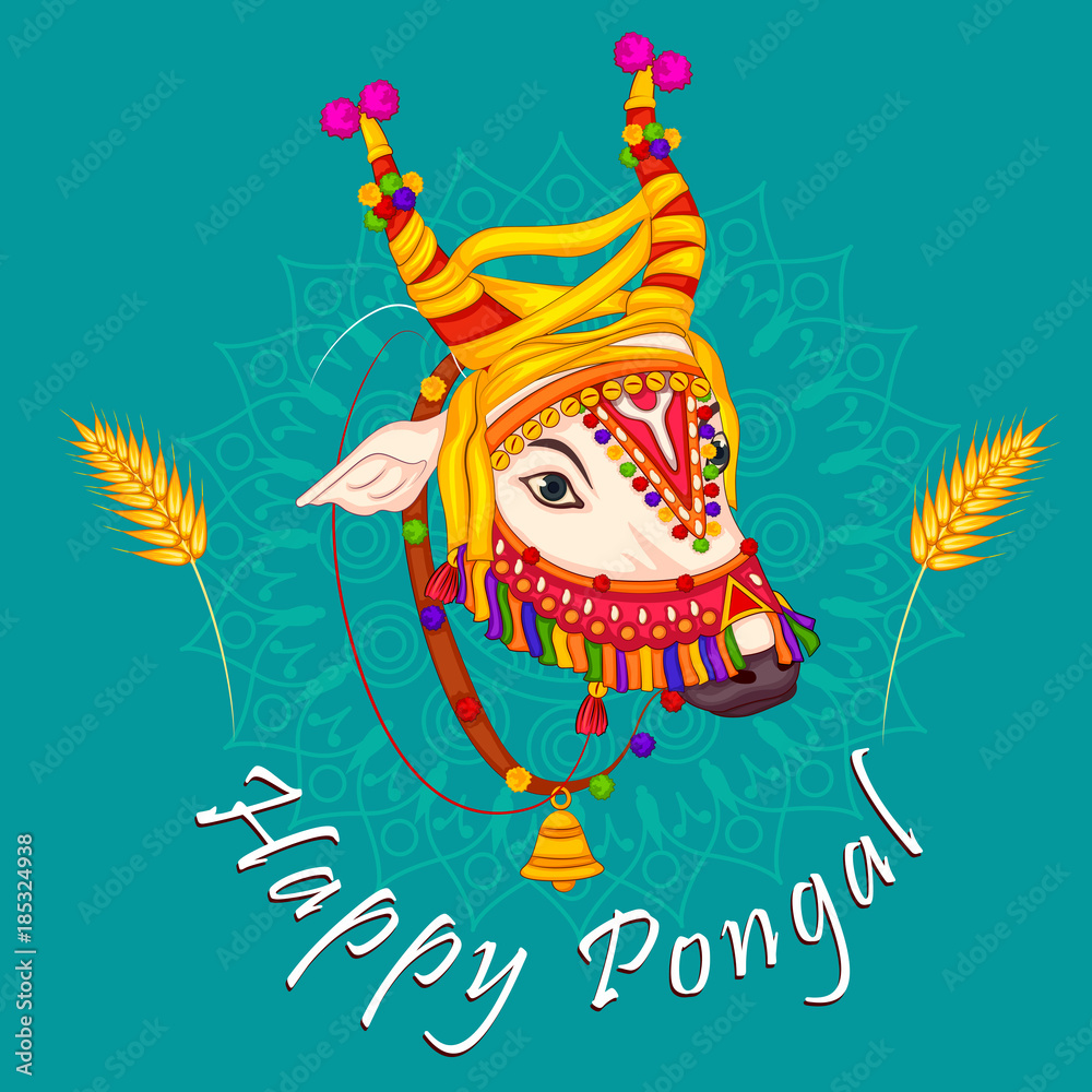 Happy Pongal religious traditional festival of Tamil Nadu India celebration background Stock Vector | Adobe Stock Happy Pongal religious traditional festival of Tamil Nadu India celebration background Stock Vector | Adobe Stock