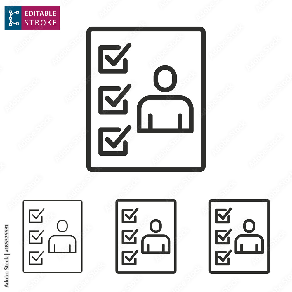 Checklist line vector icon. Editable stroke. Checklist line vector icon. Editable stroke.