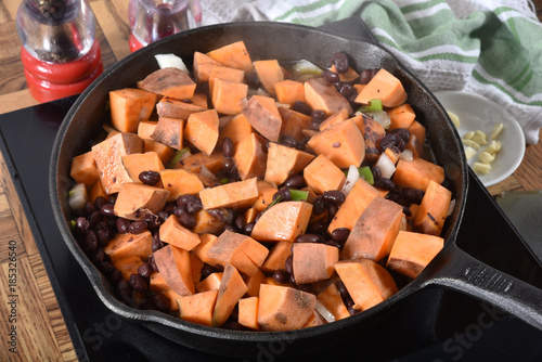 Sweet potatoes and blackbeans
