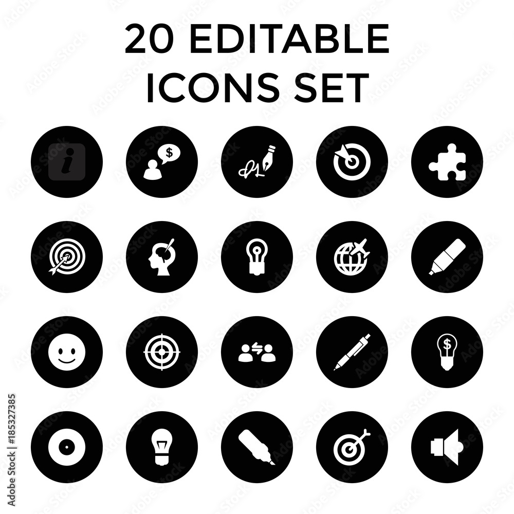 Idea icons. set of 20 editable filled idea icons Idea icons. set of 20 editable filled idea icons