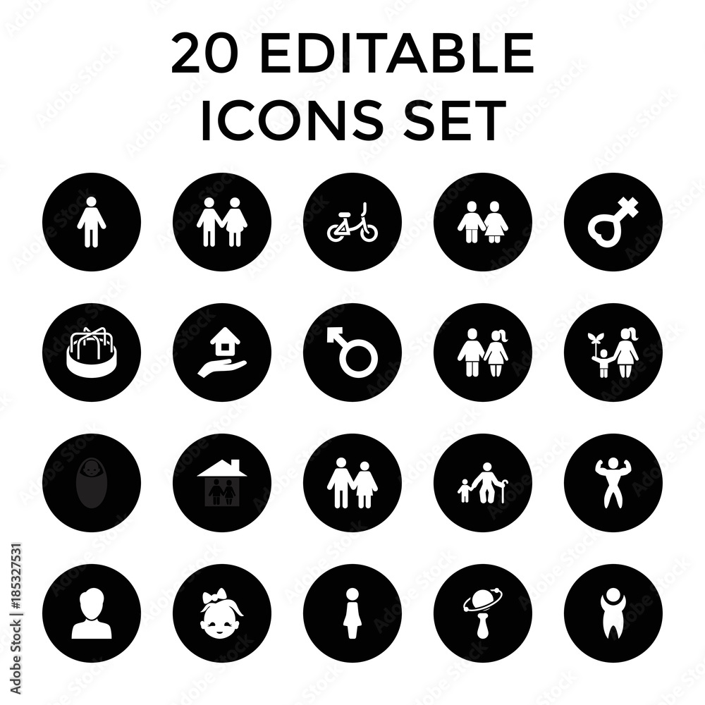 Boy icons. set of 20 editable filled boy icons Boy icons. set of 20 editable filled boy icons