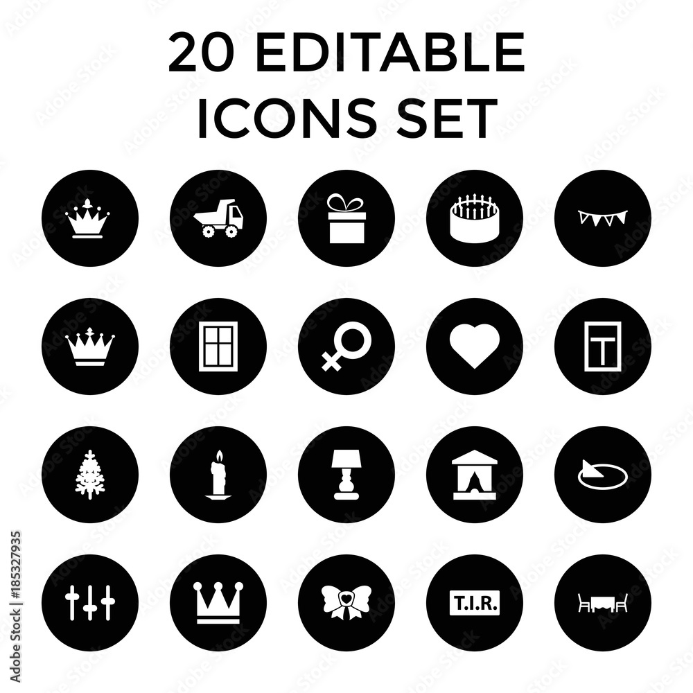 Decoration icons. set of 20 editable filled decoration icons Decoration icons. set of 20 editable filled decoration icons