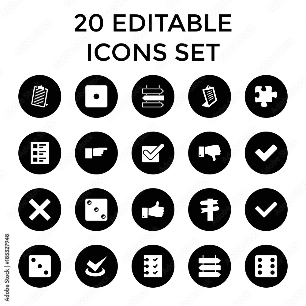 Choice icons. set of 20 editable filled choice icons Choice icons. set of 20 editable filled choice icons