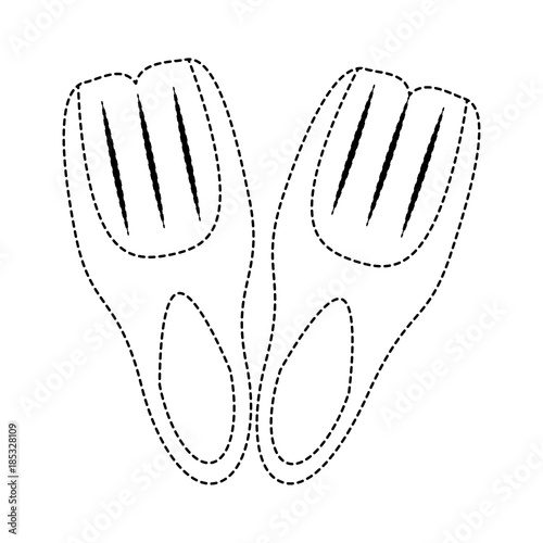 Diving fins isolated