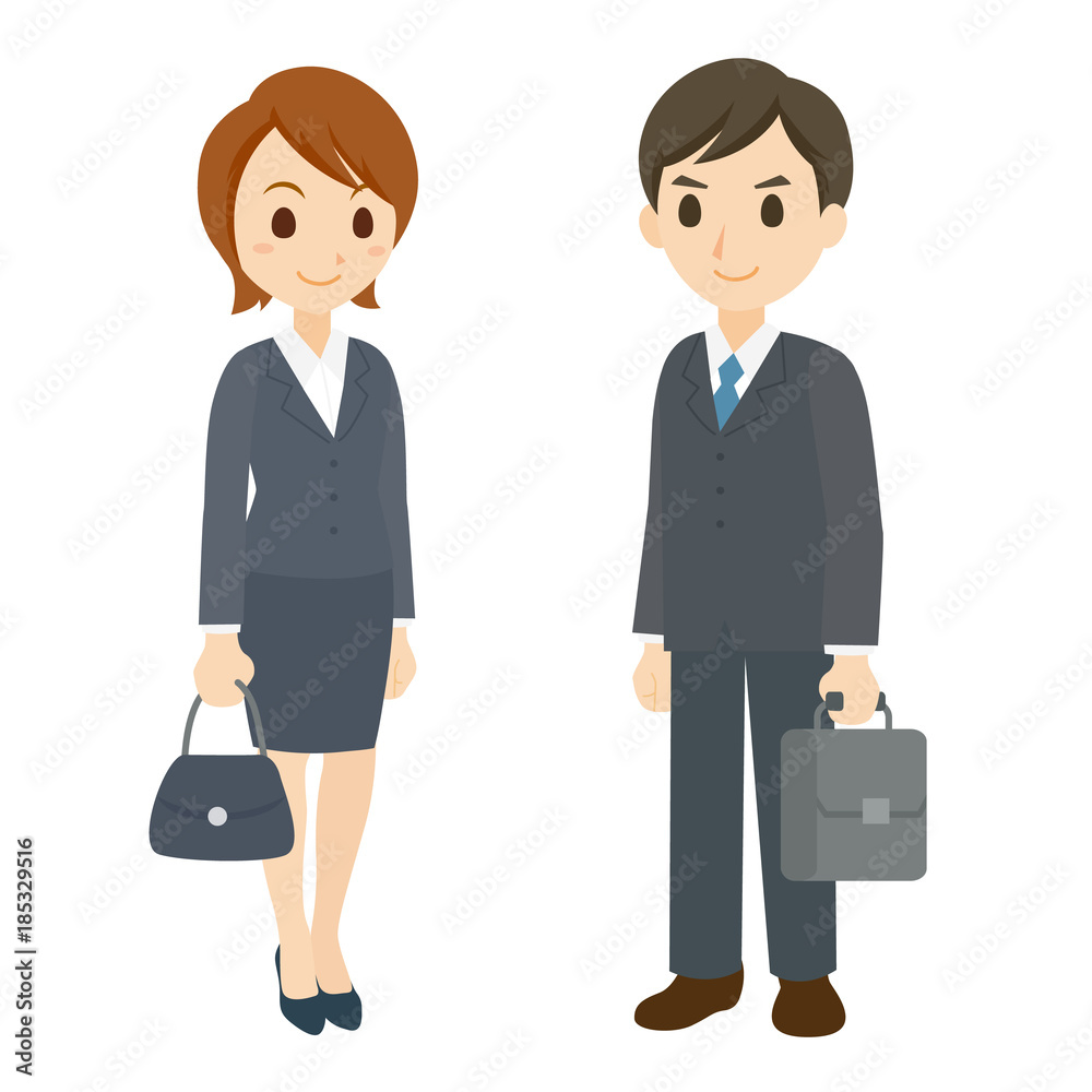 スーツの男女 就活 スーツの男女 就活