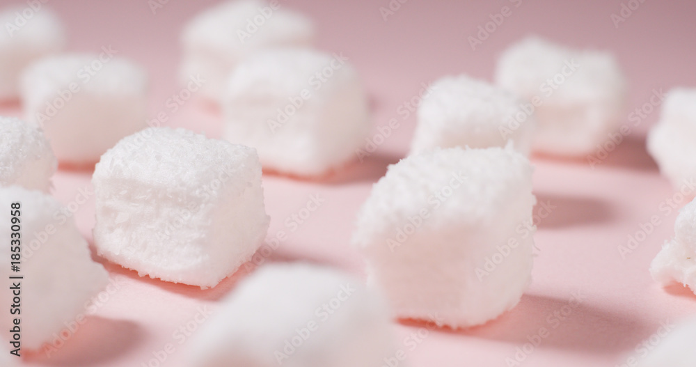 Candy Marshmallow on pink Candy Marshmallow on pink