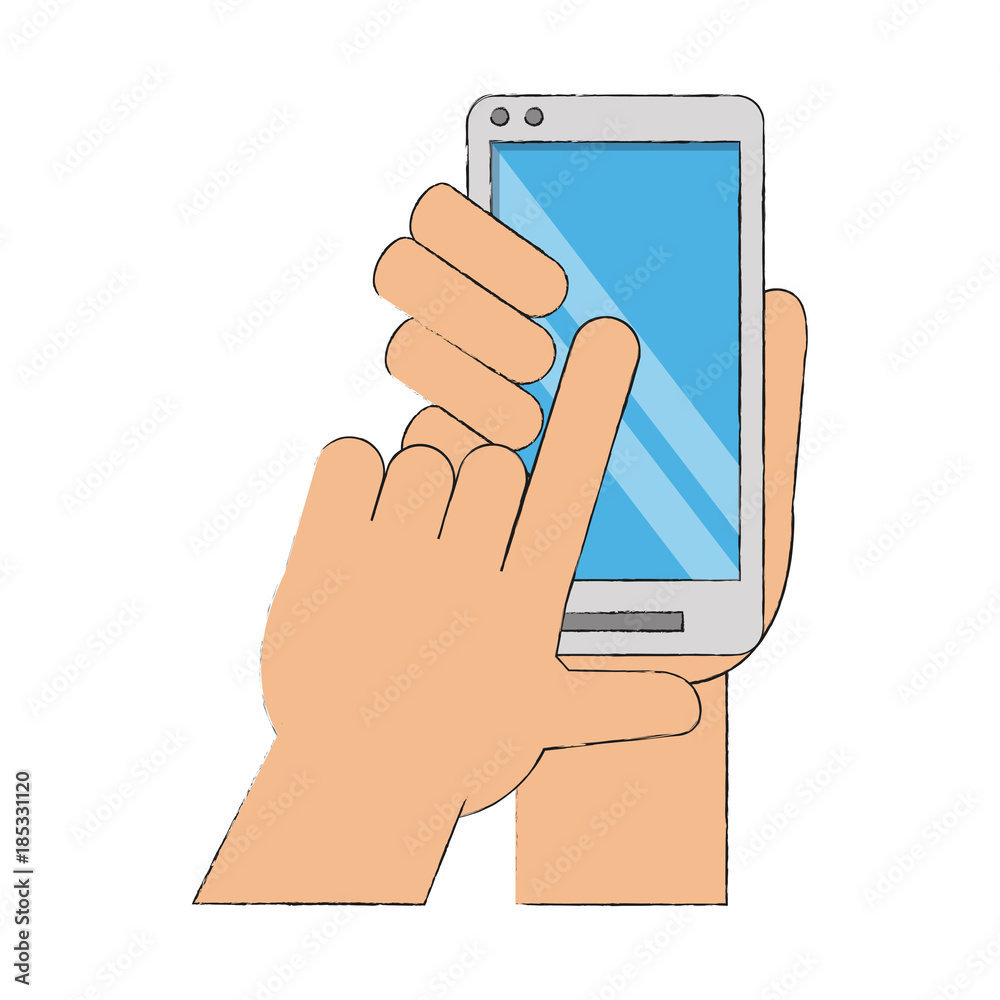 Hand with smartphone