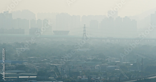 Air pollution problem of the city in Hong Kong