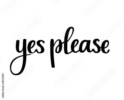 Yew please vector calligraphy phrase