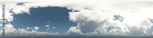 Fotografie 360 degree seamless panorama of clouds on blue sky