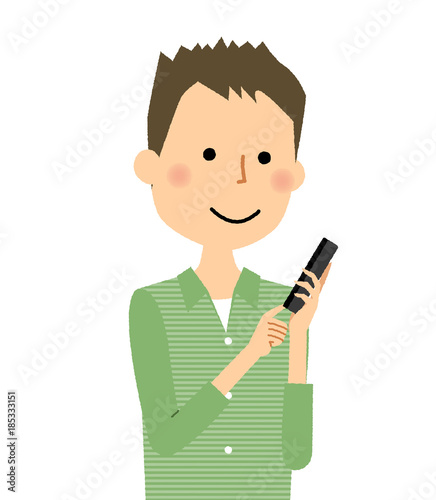 若い男性　パパ　スマートフォン