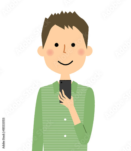 若い男性　パパ　スマートフォン