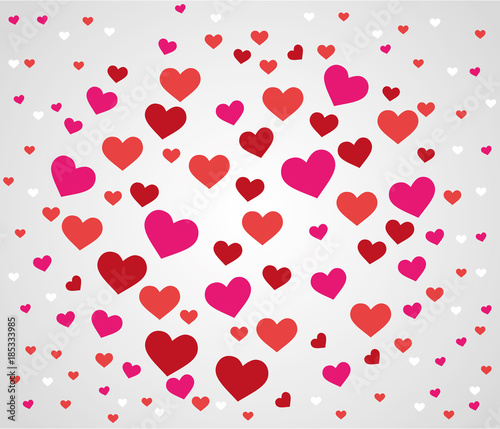 love heart shape pink blossom valentine background