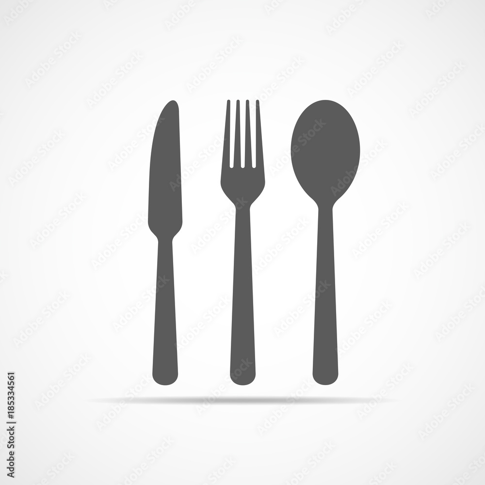 Gray restaurant symbol. Vector illustration Gray restaurant symbol. Vector illustration
