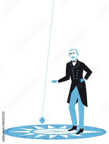 Léon Foucault pendulum illustration