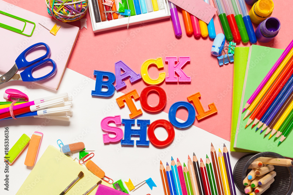 Welcome Back To School Banner; School Supplies Welcome Back To School Banner; School Supplies
