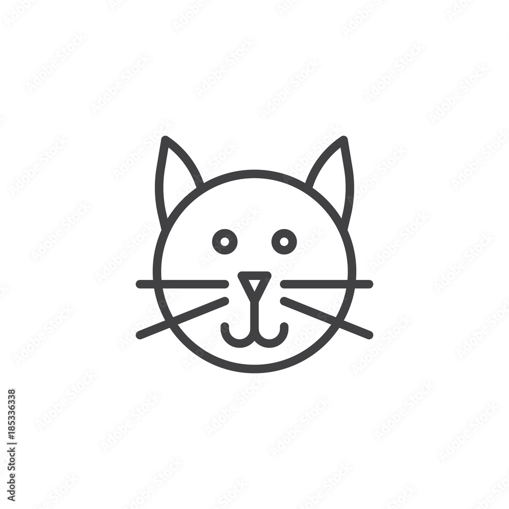 Cat Icon - Download in Line Style