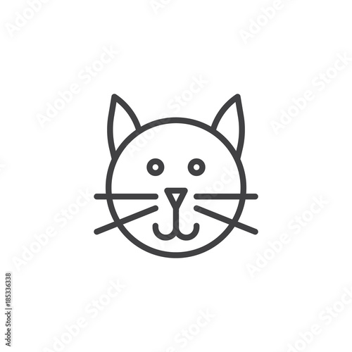 Cat Head Profile Line Icon. Pet Supplies Symbol, Pictogram, Sign. Light  Abstract Geometric Background Stock Photo - Alamy