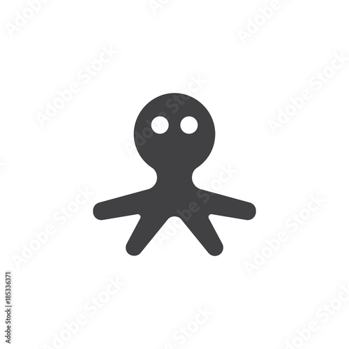 Octopus animal icon vector, filled flat sign, solid pictogram isolated on white. Symbol, logo illustration.