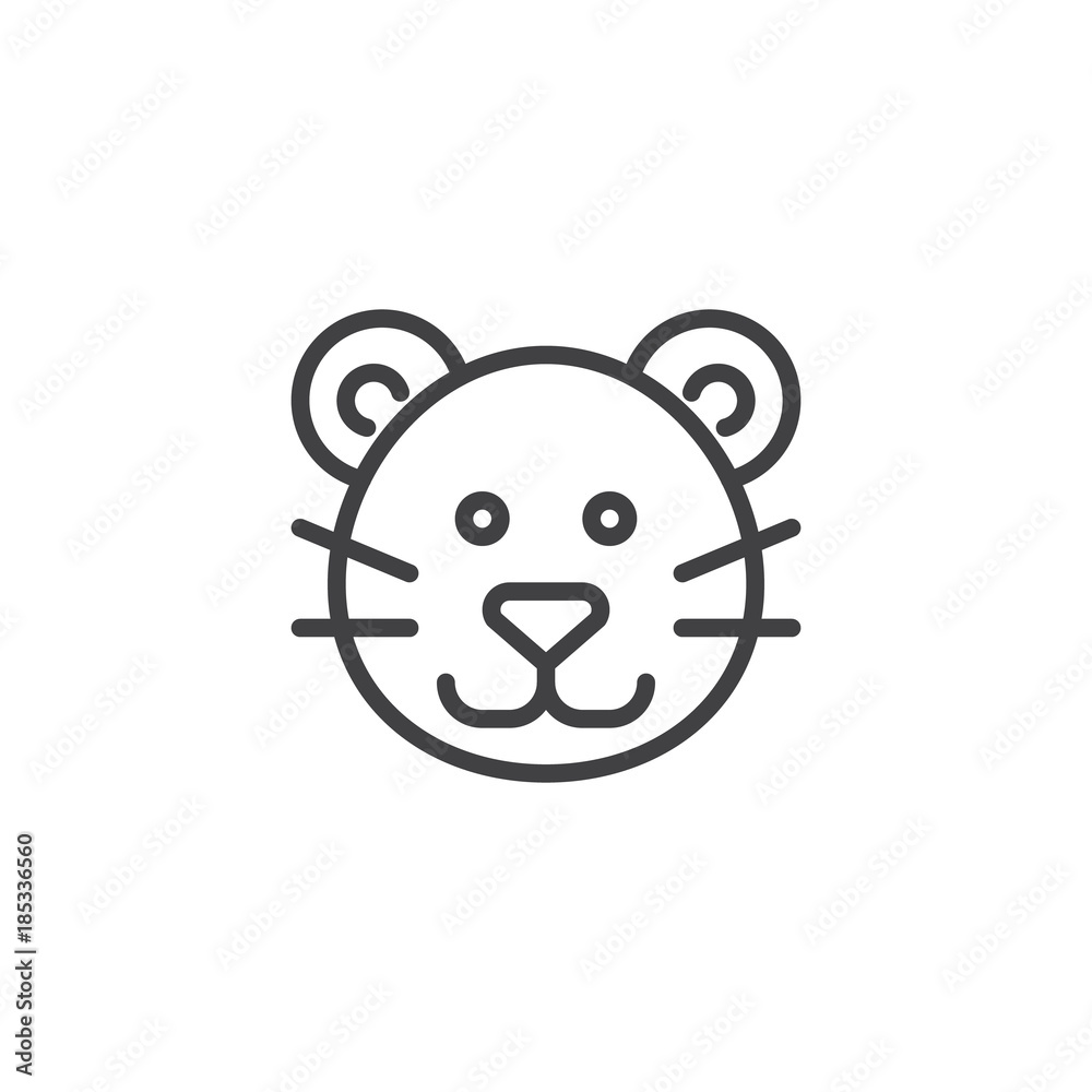 Puma head line icon, outline vector sign, linear style pictogram isolated  on white. Cougar face symbol, logo illustration. Editable stroke Stock  Vector | Adobe Stock
