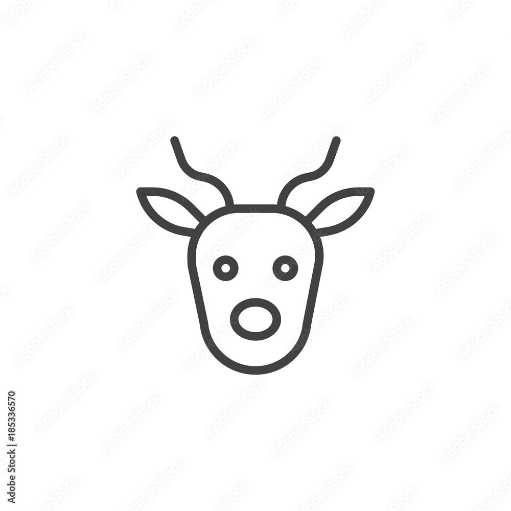 Antelope head line icon, outline vector sign, linear style pictogram isolated on white. Symbol, logo illustration. Editable stroke Antelope head line icon, outline vector sign, linear style pictogram isolated on white. Symbol, logo illustration. Editable stroke