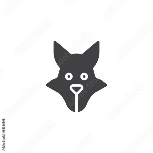 Wolf head icon vector, filled flat sign, solid pictogram isolated on white. Predator animal symbol, logo illustration.