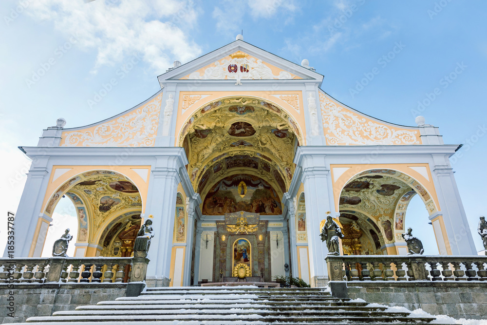 Church of baroque monastery at Svata Hora -The Holy Mountain. Pribram, Czech Republic