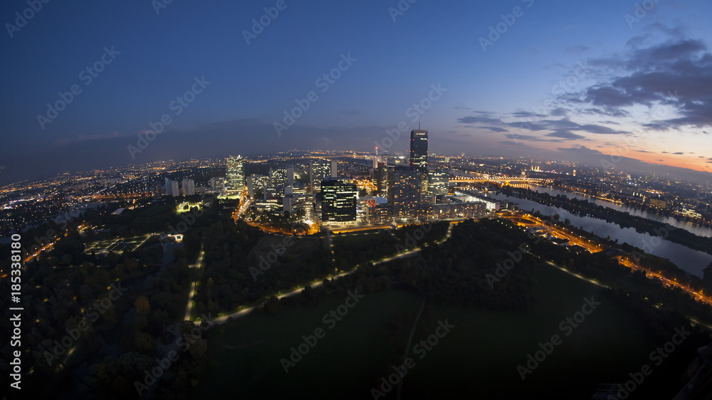 Vienna from above by night