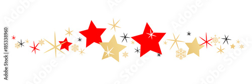 Frise d'étoiles et de cristaux de neiges