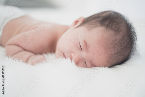 Asian beautiful newborn baby.