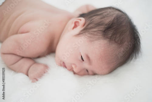 Asian beautiful newborn baby.