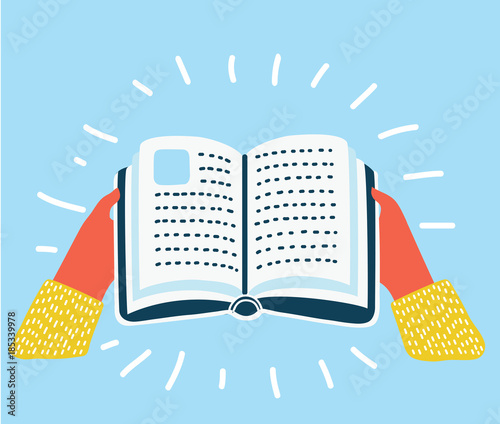 Book and hands icon. Education literature read and library theme. Isolated design. Vector illustration