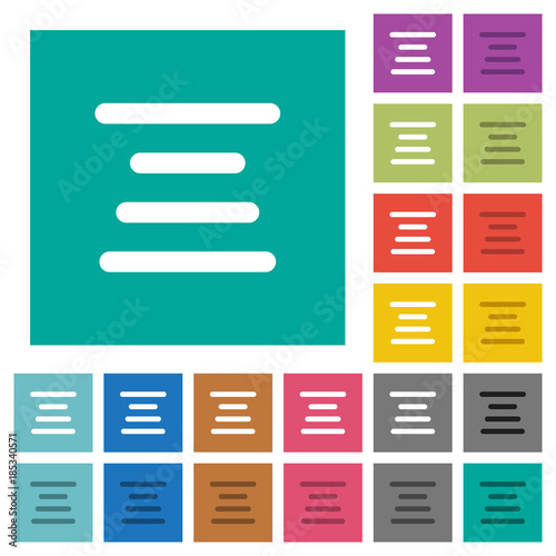 Text align center square flat multi colored icons