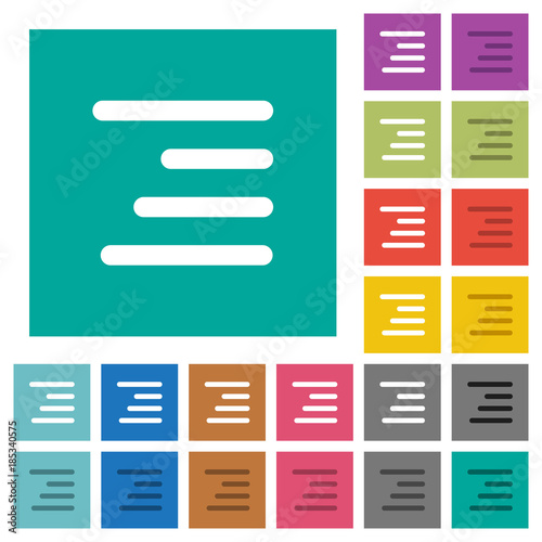 Text align right square flat multi colored icons