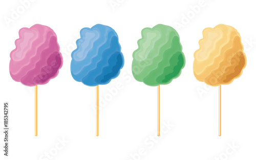 vector colorful candy cotton set