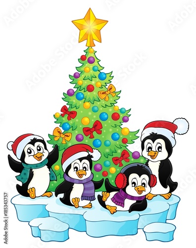 Christmas tree and penguins image 1 © Klara Viskova