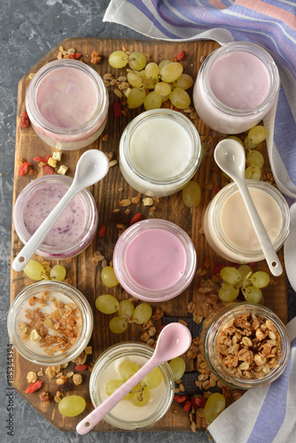 Various natural yogurts